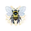 bumble bee stinging heart tattoo design idea