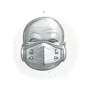 sad face under happy mask tattoo design idea