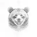 papa bear with 4 cubs tattoo design idea
