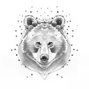 papa bear with 4 cubs tattoo design idea
