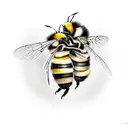 two bumble bees hugging tattoo design idea