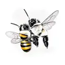 two bumble bees hugging tattoo design idea