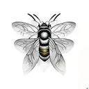 two bumble bees hugging tattoo design idea