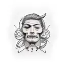 sad face, happy mask tattoo design idea
