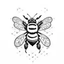 bumble bee with heart tattoo design idea