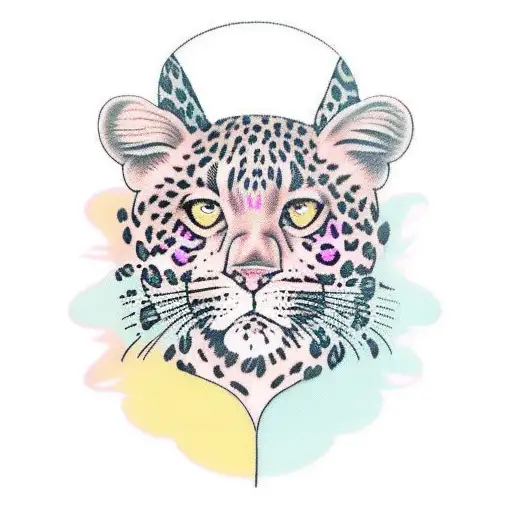 whinnie the pooh with pink leopard print tattoo design idea