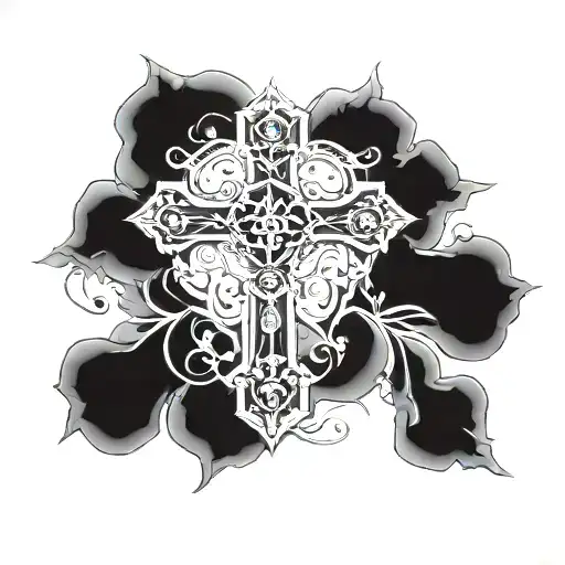 religious cross tattoo with bible quote Proverbs 3:5-6 "Trust in the Lord with all your heart, And lean not on your own  tattoo design idea