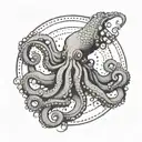 Tentacle, octopus, tentacle ring, tentacle circle tattoo design idea