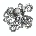 Tentacle, octopus, tentacle ring, tentacle circle tattoo design idea