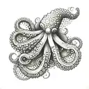 Tentacle, octopus, tentacle ring, tentacle circle tattoo design idea