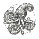 Tentacle, octopus, tentacle ring, tentacle circle tattoo design idea