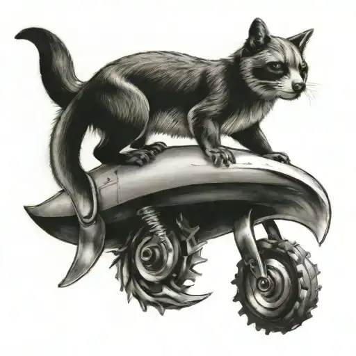 animal surfing on a wrench tattoo  tattoo design idea