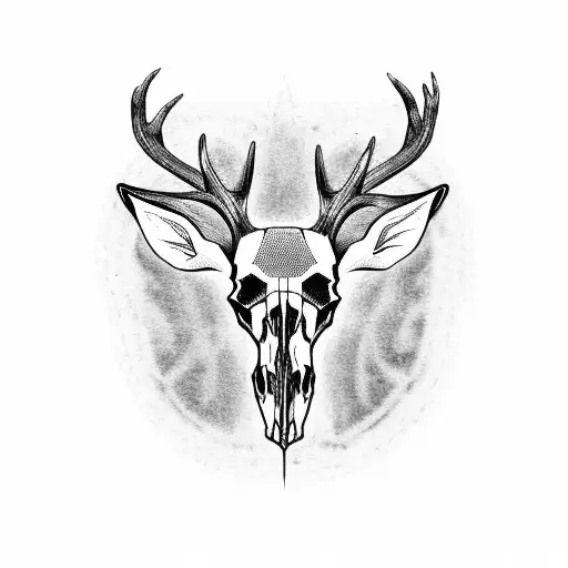 deer skull tattoo design idea