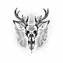 deer skull tattoo design idea