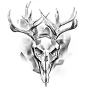 deer skull tattoo design idea