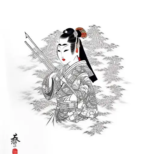 Samurai Geisha Stickers  Unique Designs  Spreadshirt