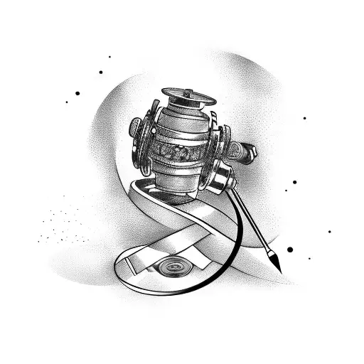 A movie reel intertwined with academic symbols tattoo design idea