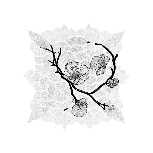 Cherry Blossom branch Frank Lloyd wright tattoo design idea