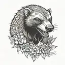 honey badger tattoo design idea