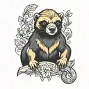 honey badger tattoo design idea