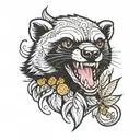 honey badger tattoo design idea