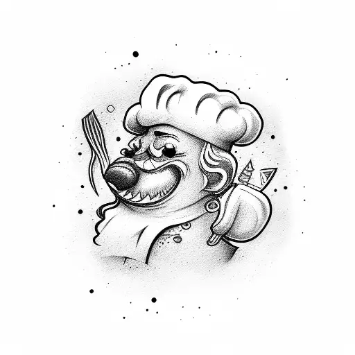 chef knife tattoo design idea