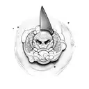 chef's knife tattoo design idea