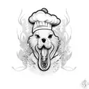 chef's knife tattoo design idea