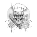 chef's knife tattoo design idea