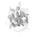 chef knife tattoo design idea