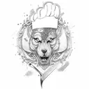 chef knife tattoo design idea