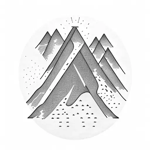 A binary code pattern forming a mountain range tattoo design idea