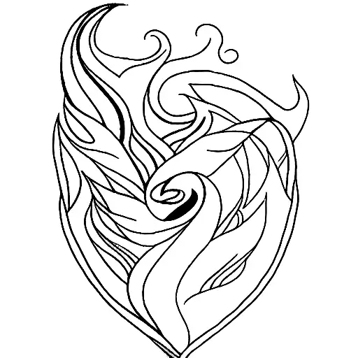 heart on fire  tattoo design idea
