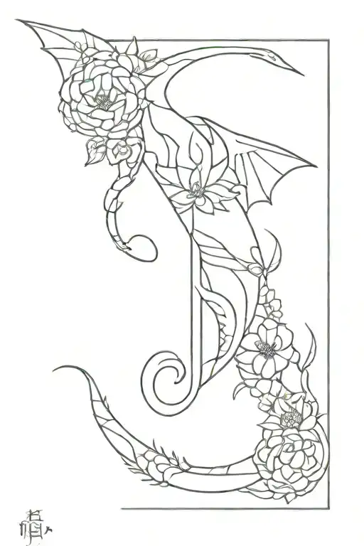 patchwork sleeve tattoo featuring mental health awareness, dragons, flowers, minimalist designs and love tattoo design idea