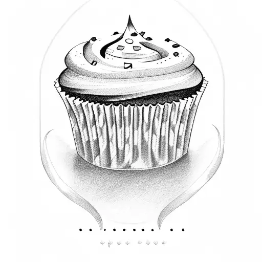 new school cupcake tattoo design idea