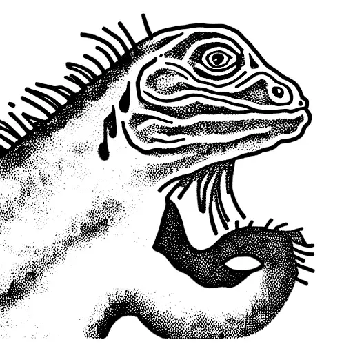Gin tonic with iguana inside tattoo design idea
