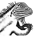 Gin tonic with iguana inside tattoo design idea