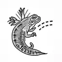 Gin tonic with iguana inside tattoo design idea