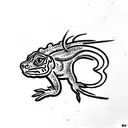 Gin tonic with iguana inside tattoo design idea