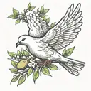 dove carrying an olive branch tattoo design idea