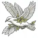 dove carrying an olive branch tattoo design idea