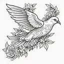 dove carrying an olive branch tattoo design idea