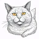 orange fat cat sitting tattoo design idea