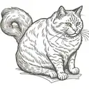 orange fat cat sitting tattoo design idea
