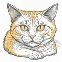 orange fat cat sitting tattoo design idea