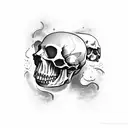 death, skull, goth tattoo design idea