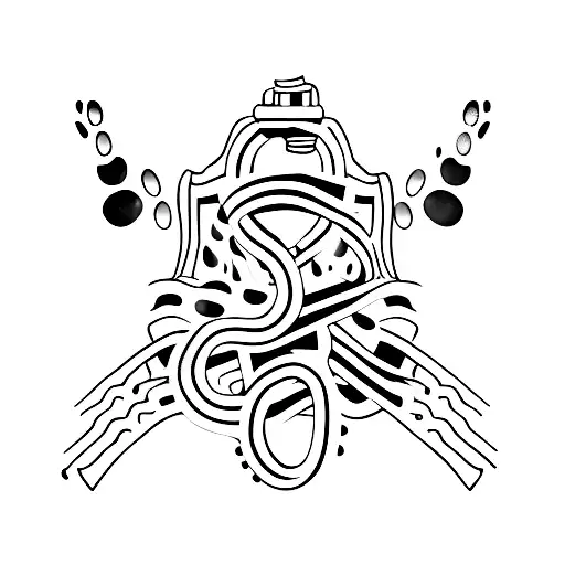 Lung Cancer Ribbon with Paw Print tattoo design idea