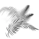 palm tree with feathers as leafs tattoo design idea