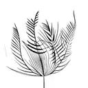 palm tree feather leafs tattoo design idea