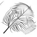 palm tree feather leafs tattoo design idea